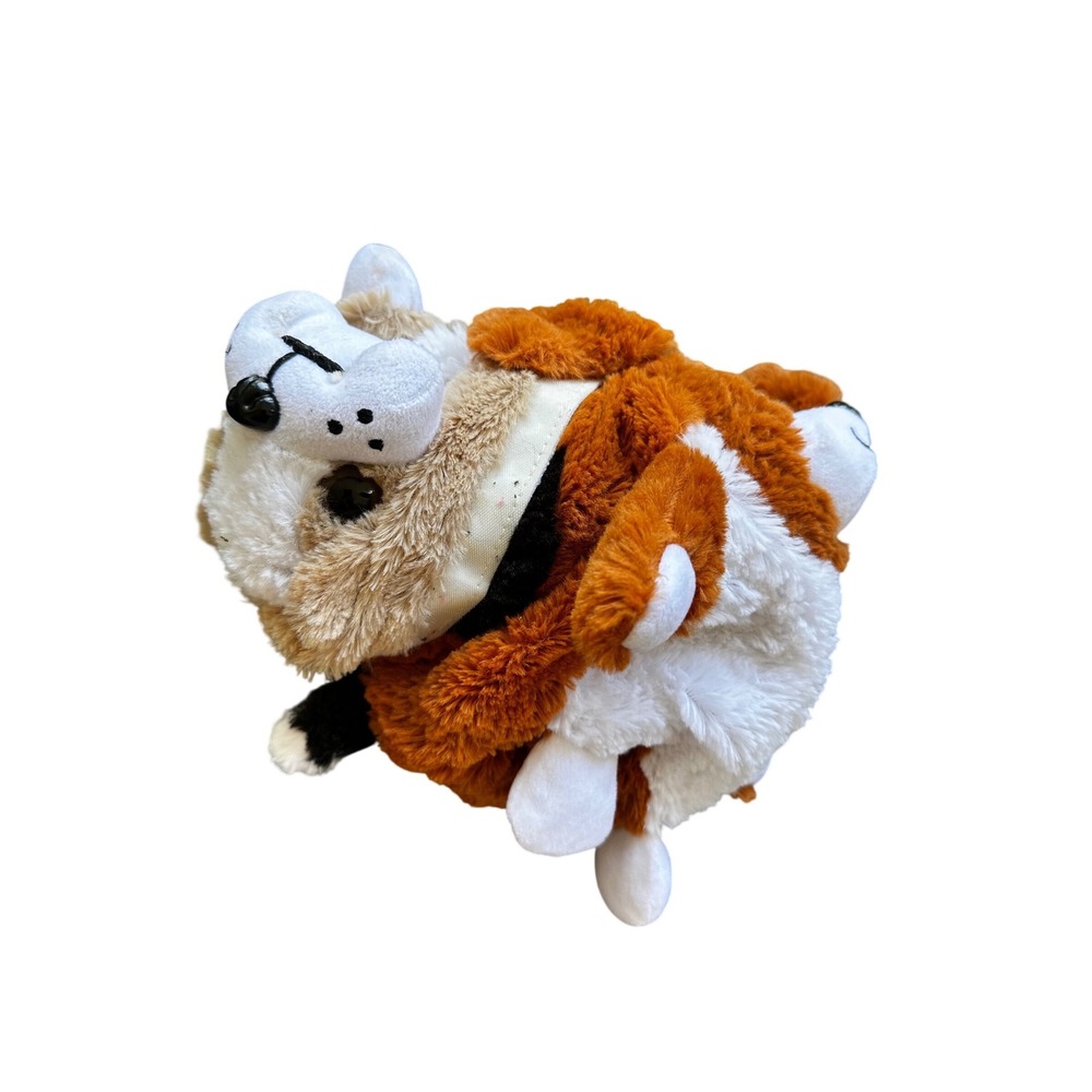 Reversible Dog Plush Stuffed Animal Brown White‎ Tan Puppy Toy A1883
